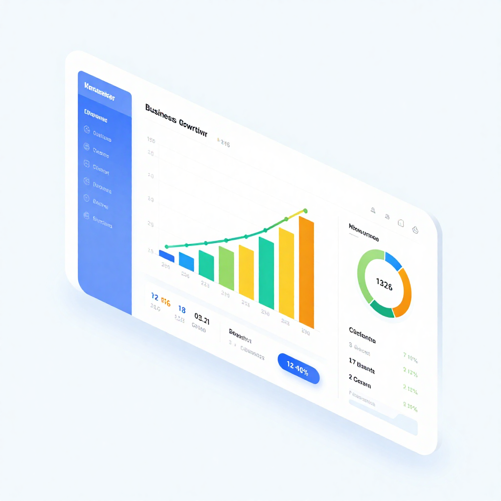 Business growth metrics and analytics visualization